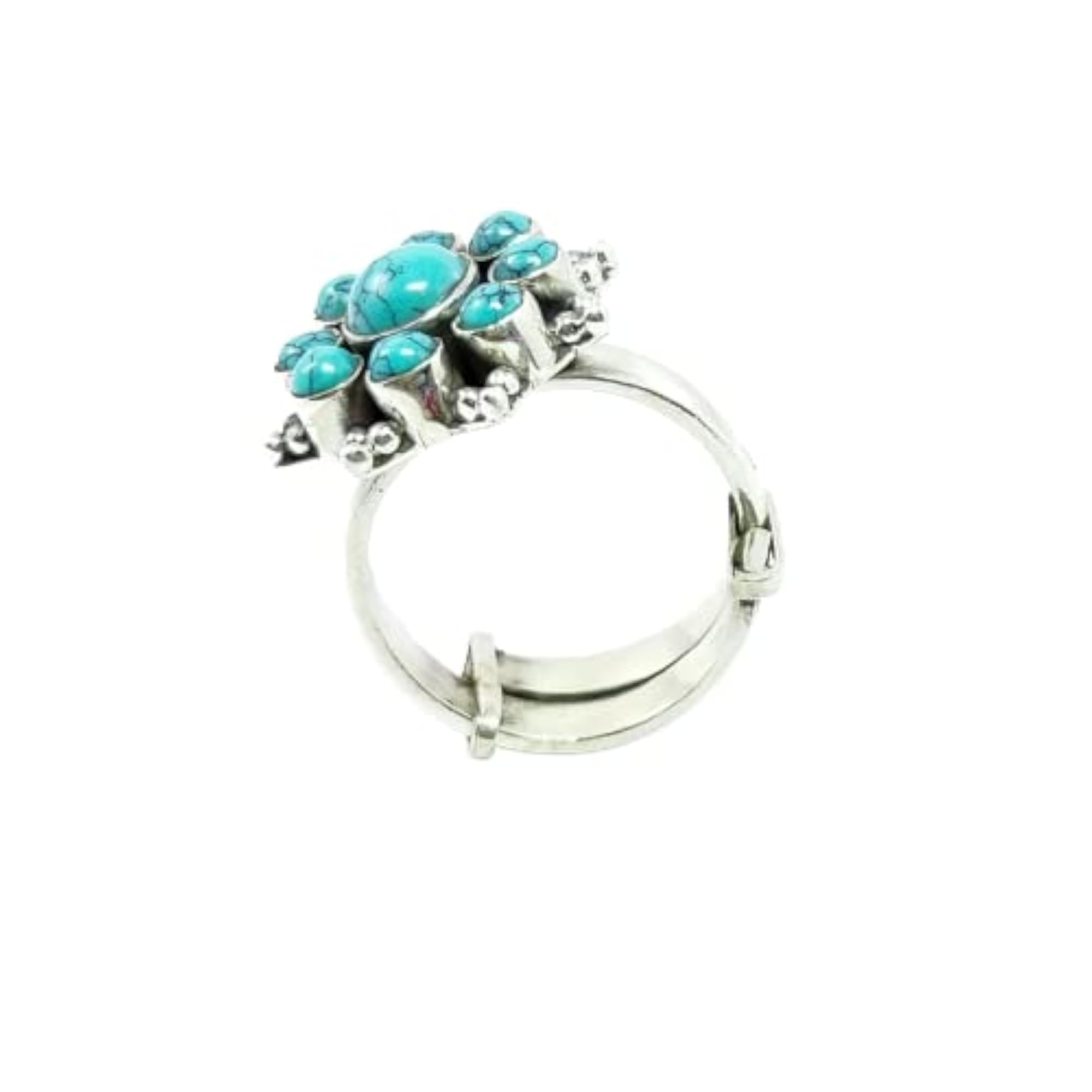 Round Shape Multi-Stone 925 Sterling Silver Ring, Elegant Gift